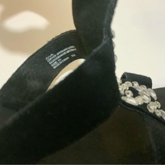 Grazie Embelished Platform Black Sandals 11 - Picture 9 of 12